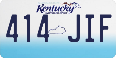 KY license plate 414JIF