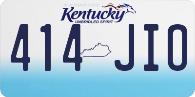 KY license plate 414JIO