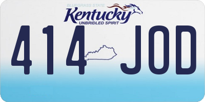 KY license plate 414JOD