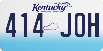 KY license plate 414JOH
