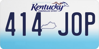 KY license plate 414JOP