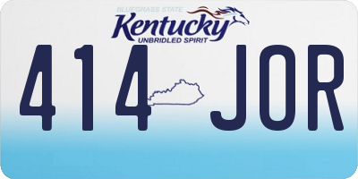 KY license plate 414JOR
