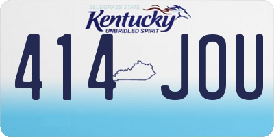 KY license plate 414JOU