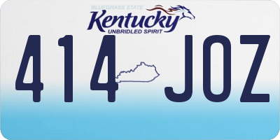 KY license plate 414JOZ
