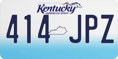 KY license plate 414JPZ