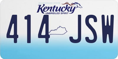 KY license plate 414JSW