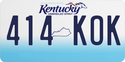 KY license plate 414KOK