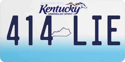 KY license plate 414LIE
