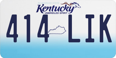 KY license plate 414LIK