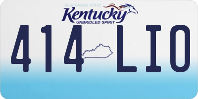 KY license plate 414LIO