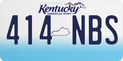 KY license plate 414NBS