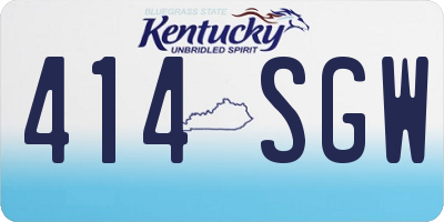 KY license plate 414SGW