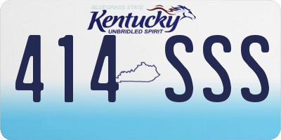 KY license plate 414SSS