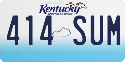 KY license plate 414SUM