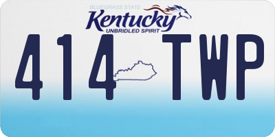 KY license plate 414TWP