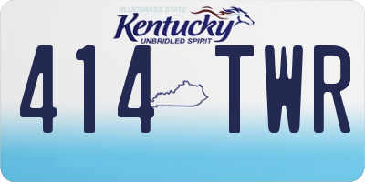 KY license plate 414TWR