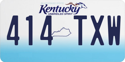 KY license plate 414TXW