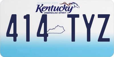 KY license plate 414TYZ