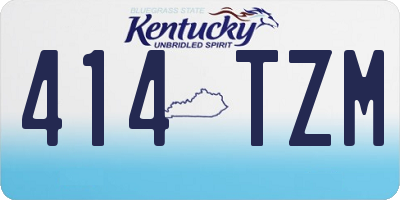 KY license plate 414TZM