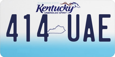 KY license plate 414UAE