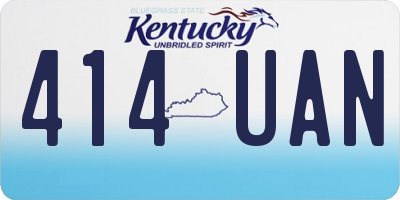 KY license plate 414UAN