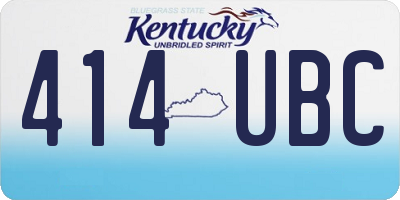 KY license plate 414UBC