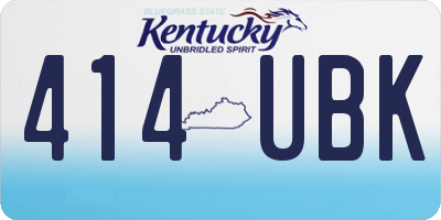 KY license plate 414UBK