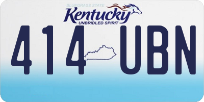 KY license plate 414UBN
