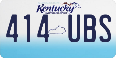 KY license plate 414UBS