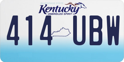 KY license plate 414UBW