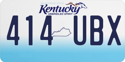KY license plate 414UBX