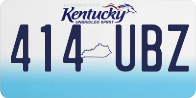 KY license plate 414UBZ