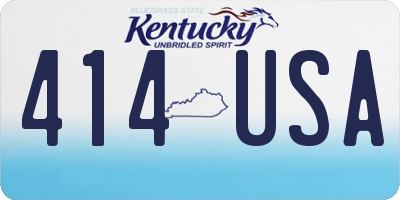 KY license plate 414USA