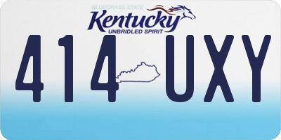 KY license plate 414UXY