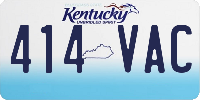 KY license plate 414VAC