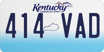 KY license plate 414VAD