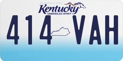 KY license plate 414VAH