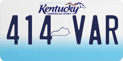 KY license plate 414VAR