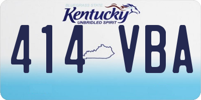 KY license plate 414VBA