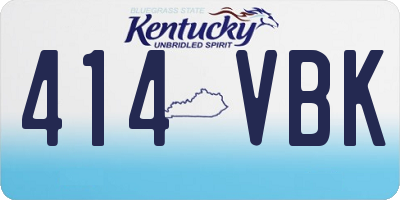KY license plate 414VBK
