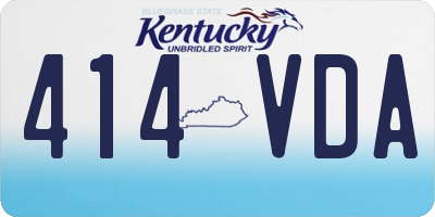 KY license plate 414VDA