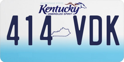 KY license plate 414VDK