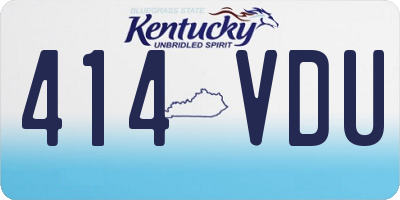 KY license plate 414VDU