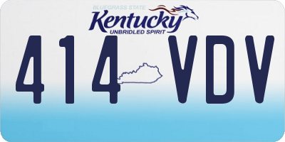 KY license plate 414VDV