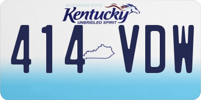 KY license plate 414VDW