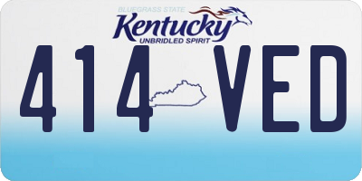 KY license plate 414VED