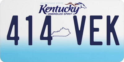KY license plate 414VEK