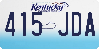 KY license plate 415JDA