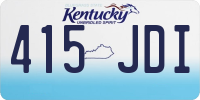 KY license plate 415JDI