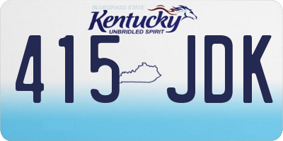 KY license plate 415JDK